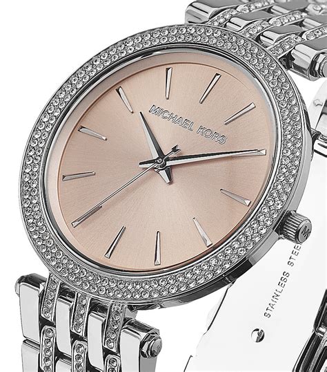 michael kors women's watches silver|michael kors silver diamond watch.